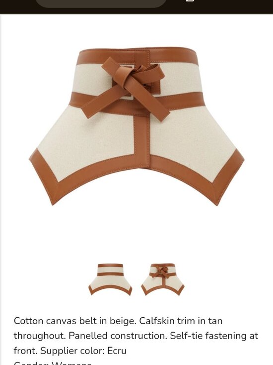 New loewe Tan canvas obi belt in size small main image 6